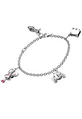 outstanding tiny pink silver Fairy Godmother baby charm bracelet